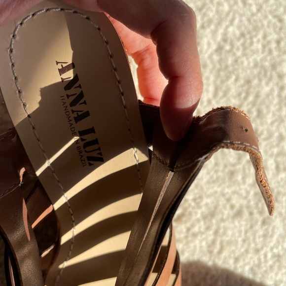 Handmade leather wedge sandals sz 37 - Picture 6 of 6